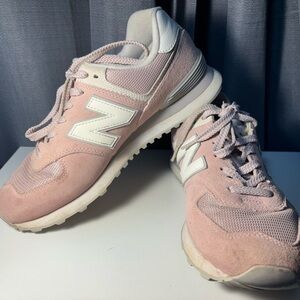 New Balance Women's Blush and White Sneakers